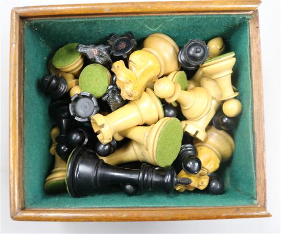 A cased Jaques Staunton chess set
